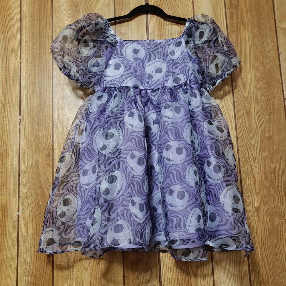 Girls' Purple Jack Skellington Dress